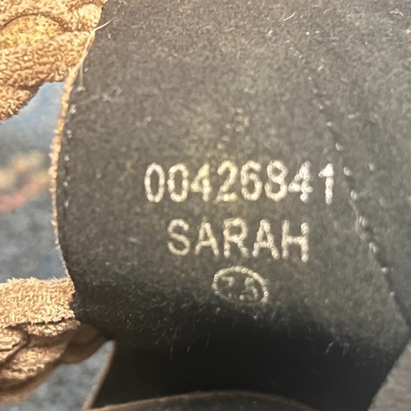 So Me Womens Sz 7.5 Sarah Lace Up High Heel Sandals‎ Taupe Shoes Braided Suede - Picture 7 of 10